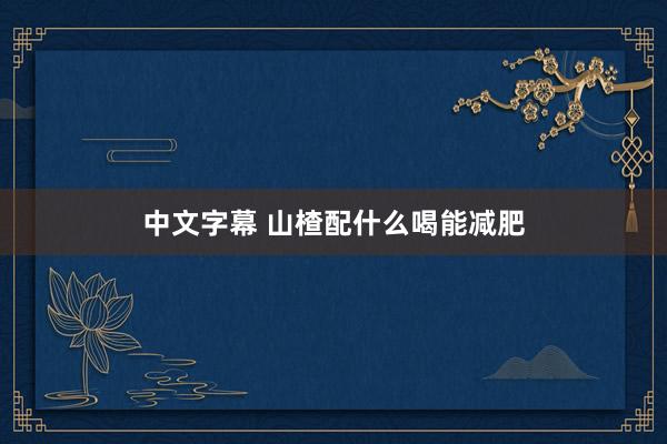 中文字幕 山楂配什么喝能减肥