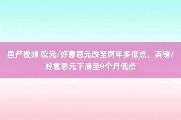 国产视频 欧元/好意思元跌至两年多低点，英镑/好意思元下滑至9个月低点