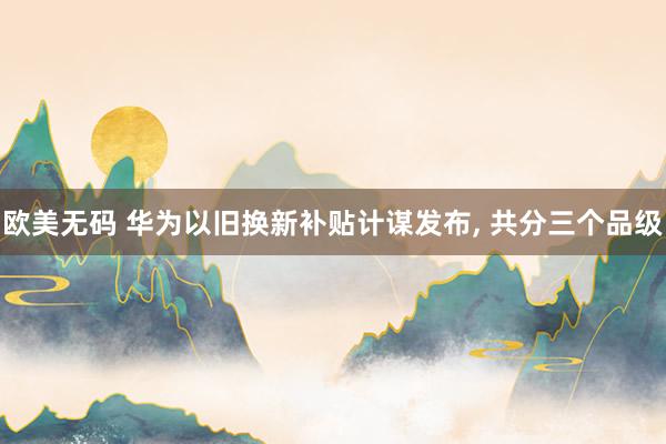 欧美无码 华为以旧换新补贴计谋发布， 共分三个品级