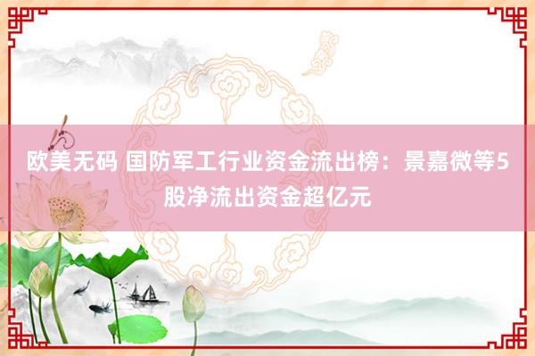 欧美无码 国防军工行业资金流出榜：景嘉微等5股净流出资金超亿元