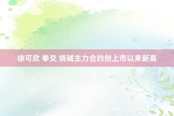 徐可欣 拳交 烧碱主力合约创上市以来新高