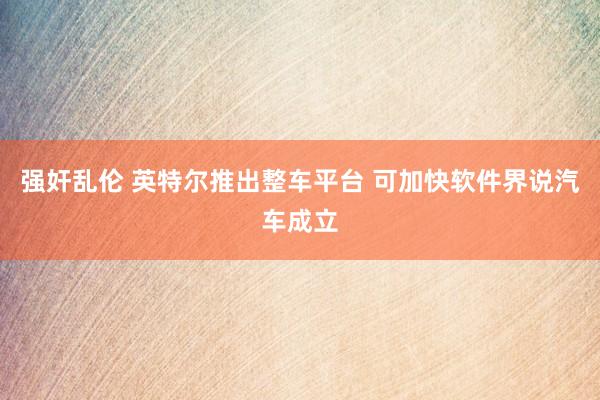 强奸乱伦 英特尔推出整车平台 可加快软件界说汽车成立