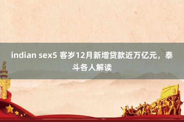 indian sex5 客岁12月新增贷款近万亿元，泰斗各人解读