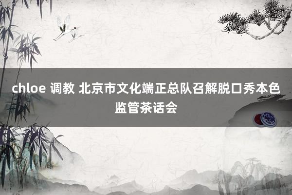 chloe 调教 北京市文化端正总队召解脱口秀本色监管茶话会