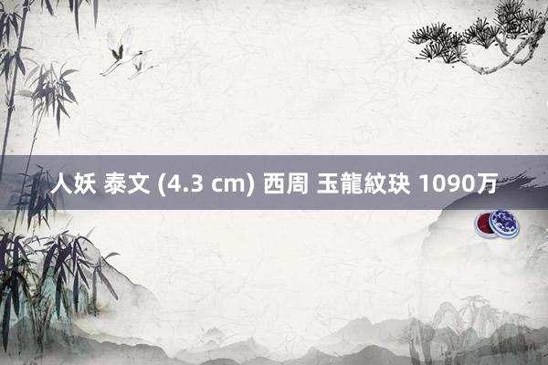 人妖 泰文 (4.3 cm) 西周 玉龍紋玦 1090万