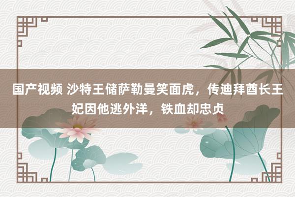国产视频 沙特王储萨勒曼笑面虎，传迪拜酋长王妃因他逃外洋，铁血却忠贞