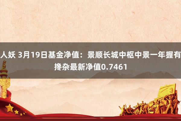 人妖 3月19日基金净值：景顺长城中枢中景一年握有搀杂最新净值0.7461