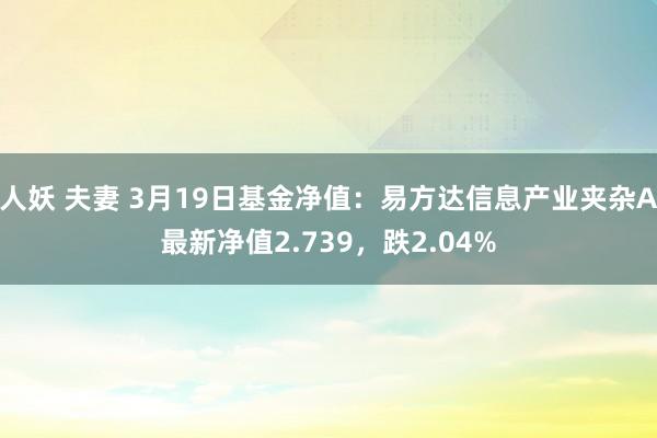 人妖 夫妻 3月19日基金净值：易方达信息产业夹杂A最新净值2.739，跌2.04%