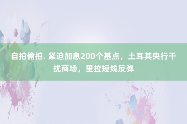 自拍偷拍. 紧迫加息200个基点，土耳其央行干扰商场，里拉短线反弹