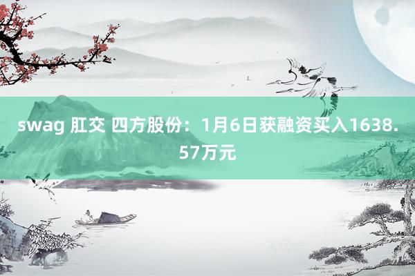 swag 肛交 四方股份：1月6日获融资买入1638.57万元