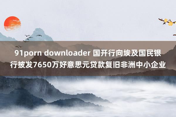91porn downloader 国开行向埃及国民银行披发7650万好意思元贷款复旧非洲中小企业