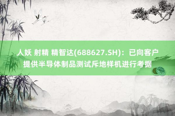人妖 射精 精智达(688627.SH)：已向客户提供半导体制品测试斥地样机进行考据