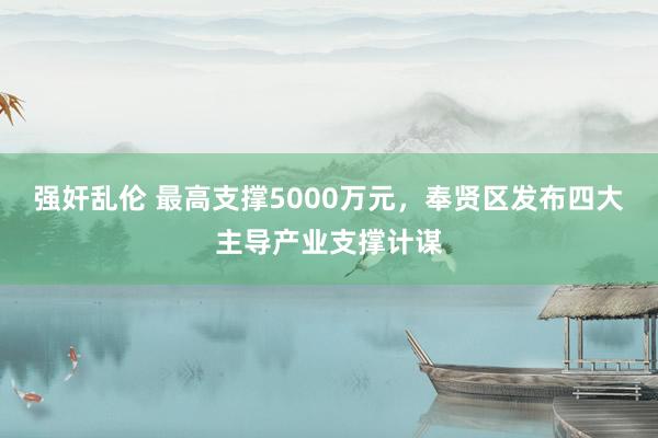 强奸乱伦 最高支撑5000万元，奉贤区发布四大主导产业支撑计谋