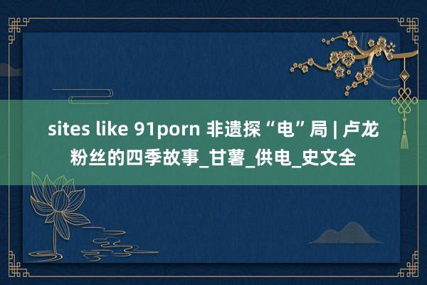 sites like 91porn 非遗探“电”局 | 卢龙粉丝的四季故事_甘薯_供电_史文全