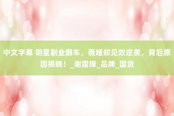 中文字幕 明星副业翻车，薇娅却见效逆袭，背后原因揭晓！_谢霆锋_品牌_国货