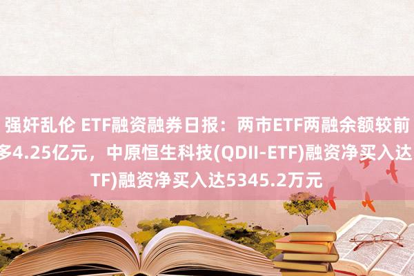 强奸乱伦 ETF融资融券日报：两市ETF两融余额较前一往过去加多4.25亿元，中原恒生科技(QDII-ETF)融资净买入达5345.2万元