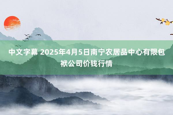 中文字幕 2025年4月5日南宁农居品中心有限包袱公司价钱行情