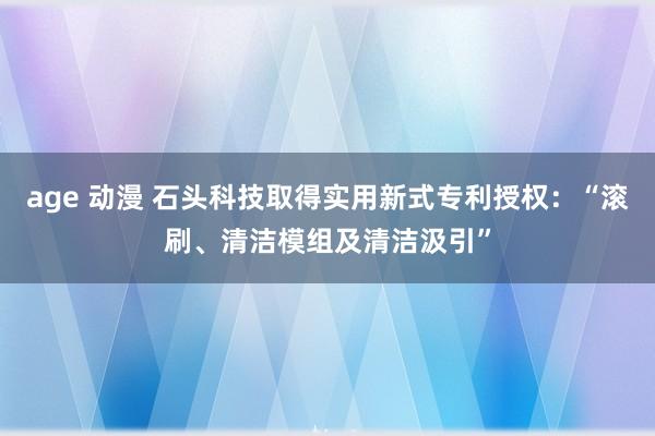 age 动漫 石头科技取得实用新式专利授权：“滚刷、清洁模组及清洁汲引”