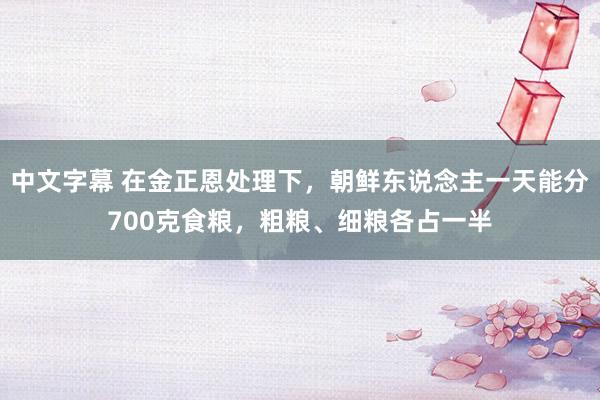 中文字幕 在金正恩处理下，朝鲜东说念主一天能分700克食粮，粗粮、细粮各占一半