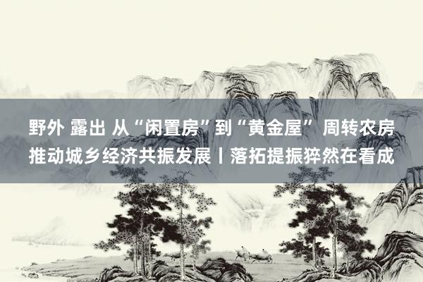 野外 露出 从“闲置房”到“黄金屋” 周转农房推动城乡经济共振发展丨落拓提振猝然在看成