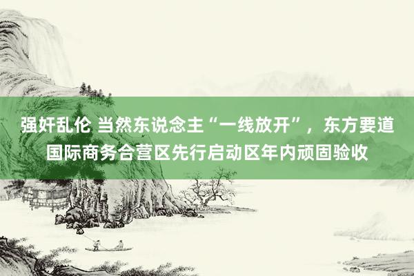 强奸乱伦 当然东说念主“一线放开”，东方要道国际商务合营区先行启动区年内顽固验收
