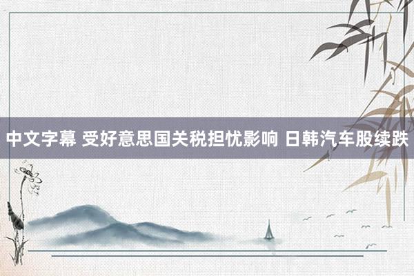 中文字幕 受好意思国关税担忧影响 日韩汽车股续跌