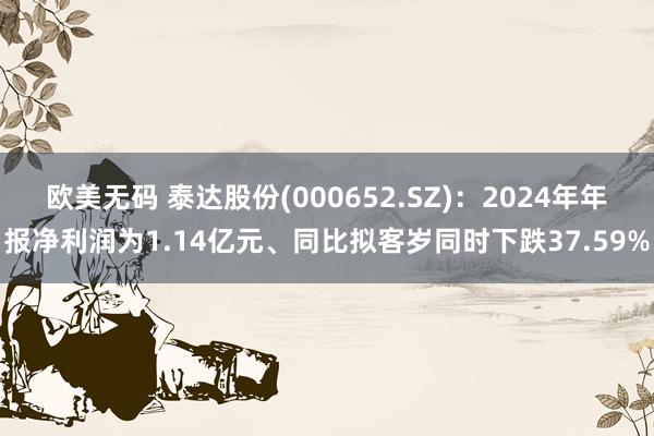 欧美无码 泰达股份(000652.SZ)：2024年年报净利润为1.14亿元、同比拟客岁同时下跌37.59%