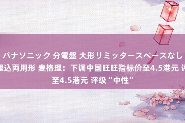 パナソニック 分電盤 大形リミッタースペースなし 露出・半埋込両用形 麦格理：下调中国旺旺指标价至4.5港元 评级“中性”